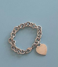 #ad Sterling Silver Tiffany, Tiffany Charm Bracelets Tiffany & Co., Tiffany Bangle Tiffany & Co., Bracelet With Heart, Return To Tiffany, Vintage Tiffany, Link Chain Bracelet, Heart Tag, Tiffany Jewelry