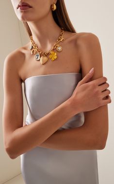 24k Gold-Plated Charm Necklace By Ben-Amun | Moda Operandi Lucky Charm Necklace, The Gold, Lucky Charm, Everyday Jewelry, Moda Operandi, Charm Necklace, Designer Fashion, Plating, Gold