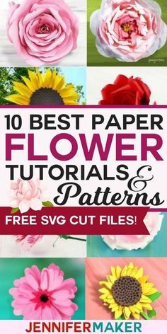 the 10 best paper flower patterns and free svg cut files