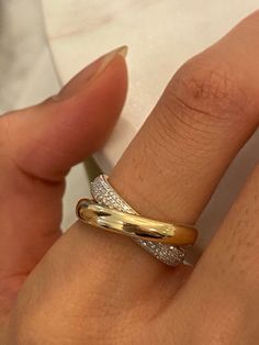 SALT. Fine Jewelry | DOUBLE CRISSCROSS DIAMOND RING Gold Rings Stack Aesthetic, Trendy Rings Gold, Classy Rings, X Ring, Ring Inspo, Dainty Rings, Designer Rings, Luxe Jewelry, Right Hand Rings