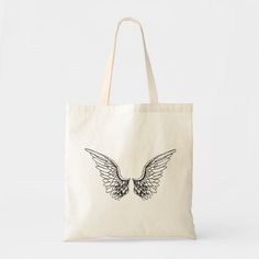 Angel Wings Outline Tote Bag Angel Wing Outline, Wings Outline, Y2k Tote Bag, Bags Ideas, Wings Logo, Bratz Doll, Wedding Color Schemes, Tote Bag Design, Party Hats