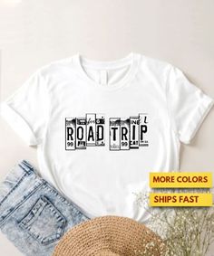 Road Trip Shirt, Vacation Tee, Travel Shirt, Adventure Lover Tee, Explore Mode Tee, Summer Shirt, Group Travel Shirt, Road Trippin Soft Tee Hello! Laura this side. So glad to meet you! We are a small initiative by my husband and me- a 1960s-born couple trying to bring back the Good Old Days to those who miss them, along with other fun T-Shirts. Our top priority here is the satisfaction of our customers. Most of our customers come back to our store and order again (around 70% of them)! I am sure you and your loved ones will love our soft T-Shirts with amazing designs! High-quality, soft, and comfortable 100% cotton T-Shirts. Made using DTG (Direct to Garment) printing method. Pre-shrunk and true to size. When you're absolutely on the fence, go for the bigger size otherwise stick to your ori Road Trip Shirt Ideas, Travel Tshirt Design Ideas, Graphic Tee T-shirt For Vacation, Travel T Shirts, Couple Trip Shirts, Road Trip Tee Shirts, Graphic Tee Cotton T-shirt For Vacation, Casual Tri-blend T-shirt For Adventure, White Graphic Print T-shirt For Travel