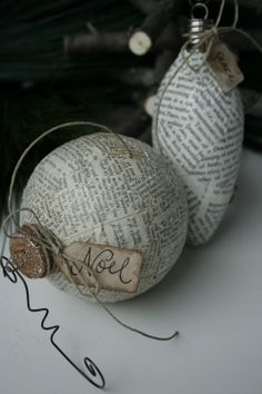 an ornament with the word noel written on it