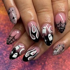 Halloween Press on Nails: Halloween press on nails with ghost pattern make you look more charming. Easy to create a Halloween happy atmosphere during Halloween time.
Package Include: You will receive 24pcs Halloween fake nails, 24pcs double-side glue stickers, 1pcs nail file, 1 wooden stick, don’t need to purchase anything else.
High Quality: These Halloween nails with designs are made of healthy ABS material, they have no odor and will not harm your body or nails. Not easy to break, you can use them with confidence.
Easy to use: After trimming and cleaning your natural nails, select the right sizes of our high quality nails and apply our nail adhesive tape on, then press on your nails for 20 seconds. Now you have beautiful Halloween acrylic nails. False Nail, Nail Accessories