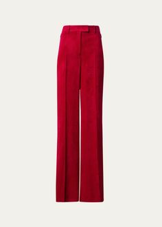 Akris Fior Corduroy Wide Leg Pants - Bergdorf Goodman Fall Velvet Trousers, Elegant Velvet Bottoms For Workwear, Formal Velvet Bottoms For Fall, Chic Velvet Formal Pants, Elegant Straight Velvet Pants, Velvet Straight Leg Pants For Work, Chic Velvet Wide Leg Pants For Work, Chic Velvet Bottoms For Formal Occasions, Elegant Velvet Trousers