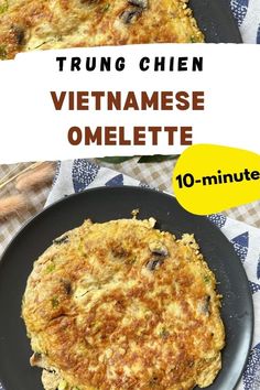 an omelette on a plate with the title