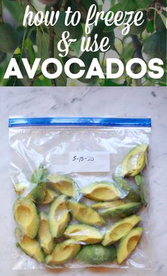 how to freeze avocados and use them for salads, sandwiches or desserts