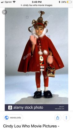 Cindy Lou Costume, Cindy Lou Hair, Funny Family Christmas Pictures, Whoville Costumes, Immagini Grinch, Grinch Halloween, Grinch Characters, Book Costumes