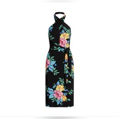 Lauren Ralph Lauren Designer Luxury Floral Jersey Halter Dress Sz 8 Nwt Halter Neckline With Two Button-And-Loop Closures At The Center Back Of The Neck. Pleating At The Neckline. Concealed Left-Side-Seam Zipper With A Hook-And-Eye Closure. Sleeveless Silhouette. Belt Loops. Comes With A Removable Self-Belt. Slit At The Left Skirt. Lined At The Bodice. Shell And Lining: Polyester, Elastane. Machine Washable. Imported. Cut For A Body-Skimming Fit, This Halter Dress Is Designed With A Stretch-Infu Petite Womens Clothing, Painterly Floral, Ralph Lauren Black Label, Petite Women, Size 8 Dress, Spring Dress, Black Label, Elegant Fashion, Floral Motif