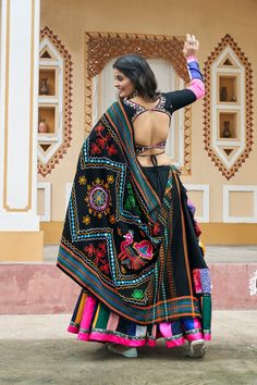 Description Elevate your Navratri style with our Beautiful Black Printed Viscose Rayon Lehenga Choli. Made with soft and breathable fabric, this traditional ensemble features intricate prints that exude elegance. Complete the look with the included dupatta and be the center of attention at any festive occasion. About: Color Black Fabric Viscose Rayon & Cotton Embroidery Mirror embellishments, Theard Work Chest 38 Lehenga Length 45 Sleeve Length 26 Please note: Originally Stitched in 38 but can a Mirror Work Chaniya Choli, Chaniya Choli For Navratri, Choli For Navratri, Garba Outfit, Sequence Blouse, Embroidery Mirror, Dress Saree, Saree Petticoat, Full Sleeve Blouse