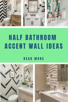 bathroom accent wall ideas with text overlay that reads half bathroom accent wall ideas read more