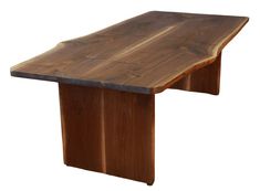 a wooden table that is made out of some kind of wood and has two legs