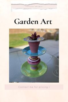 the front cover of garden art, with an image of a potted plant on top