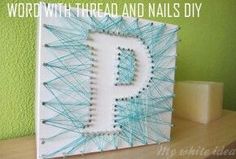 string art with the letter p on it