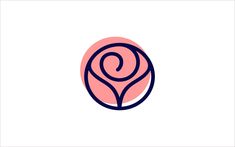 Simple and Unique Pink Rose Flower Logo template Rose Template, Logo Design Set, Frame Logo, Simple Rose, Pink Rose Flower, Geometric Logo, Round Logo