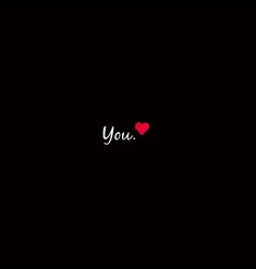 the word you is written in white on a black background with a small red heart