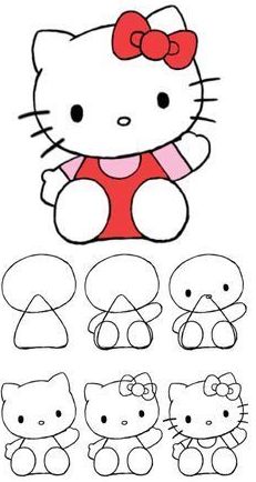 an image of hello kitty cut out with different shapes and sizes to make it look like the