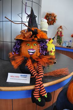 a table topped with halloween decorations on top of it