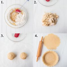 the steps to make peanut butter cookies are shown