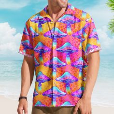 Step into the realm of psychedelic fashion with our "Custom Name With Poisonous Mushroom Pattern - Custom Hawaiian Shirts." This high-fashion piece is a canvas for individuality, allowing you to infuse your style with a unique, poisonous mushroom pattern. Personalize your shirt with a custom name, creating a one-of-a-kind fashion statement. The psychedelic hallucination of magic mushrooms brings a touch of 60s hippie colorful art to your wardrobe, adding a spiritual background to your style. This high-fashion Hawaiian shirt is not just clothing; it's an expression of personality and creativity. It makes for a thoughtful and unique gift for boyfriends, adults, men, and husbands who appreciate the fusion of fashion and art. Embrace the whimsical and mystical vibes of the psychedelic era with Summer Tops With Mushroom Print In Relaxed Fit, Summer Mushroom Print Relaxed Fit Top, Hippie Multicolor Short Sleeve Shirt, Summer Cotton Shirt With Mushroom Print, Cotton Shirt With Mushroom Print For Summer, Relaxed Fit Short Sleeve Shirt With Mushroom Print, Summer Relaxed Fit Shirt With Mushroom Print, Summer Mushroom Print Shirt With Relaxed Fit, Spiritual Background