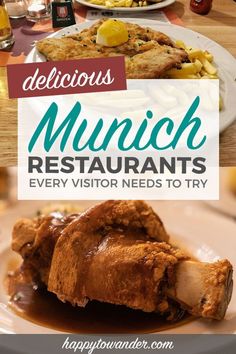 an advertisement for a restaurant with the words delicious munch restaurants every visitor needs to try