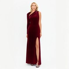 Make a statement with the Women's BA Nites Long Single Sleeve Velvet Slit Dress, an elegant and bold choice for special occasions.Click on this WOMEN'S GUIDE to find the perfect fit and more! Make a statement with the Women's BA Nites Long Single Sleeve Velvet Slit Dress, an elegant and bold choice for special occasions.Click on this WOMEN'S GUIDE to find the perfect fit and more! FEATURES Sheath silhouette Fitted at the bust and waist, relaxed at the hip Straight hem Zipper back Body: polyester Marine Birthday, Maroon Long Dress, Long Sleeve Maxi, Dress Clothes For Women, Polyester Spandex, Gender Female, Ball Gowns, Long Dress, Age Group