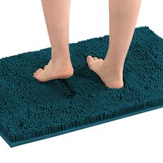 PRICES MAY VARY. SUPER SOFT: Crafted from thick and velvety microfiber chenille, give your feet the gift of exceptionally comfort and massage feeling, transform your bathroom into a home spa oasis NON SKID: With strong and durable PVC backing, helps keep mats airy and fresh and gentle to the floor, keep in space well when the floor is dry, perfect for stepping out of the shower or bath WELL ABSORBENT：The water on the mat dries quickly, making your feet feel the ultimate luxury enjoyment, spruce What Goes With Teal Bathroom Rugs, Bathroom Rugs Teal, Teal Rug Bathroom, Spa Oasis, Rich Decor, Rug For Bathroom, Bathroom Luxury, Shaggy Rugs, Non Slip Rug