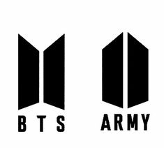 the bt's army logo is shown in black and white, with two different colors