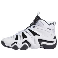 adidas Crazy 8 'White Black' IE7198 White Synthetic Basketball Shoes For Streetwear, Adidas White High-top Sneakers With Three Stripes, Adidas White High-top Sneakers With Logo, White Sporty Adidas High-top Sneakers, Dynamic White Basketball Shoes For Streetwear, Adidas Logo Sneakers For Sports Events, White High-top Adidas Basketball Shoes, White Adidas Logo High-top Sneakers, Adidas White Basketball Shoes With Cushioned Footbed