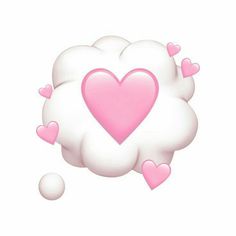 a cloud with hearts floating in the air