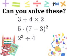 a poster with the words can you solve these? and an image of a calculator