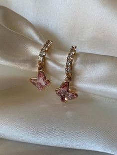 Pink Butterfly Diamond Huggies – SP Inc. Diamond Huggies, Pretty Jewelry, Classy Jewelry, Girl Jewelry, Pink Jewelry, Fancy Jewelry, Girly Jewelry, Pink Butterfly, Jewelry Inspo