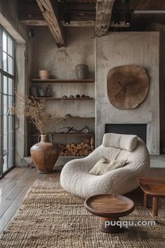 a living room filled with furniture and lots of windows