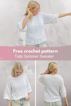 the free crochet pattern for tulip summer sweater