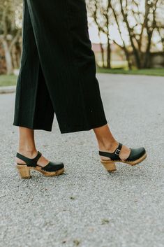 Abba Clogs in Black | ROOLEE Cute Womens Shoes, Estilo Rock, Minimalist Shoes, Leather Clogs, Mein Style, Shoes Booties