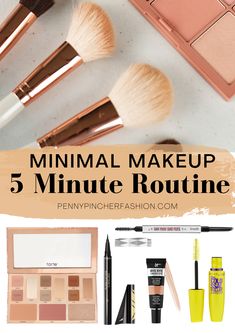 minimalist makeup collection Minimal Makeup Collection, Minimalist Makeup Collection, Minimalist Makeup Routine, Minimalist Makeup Bag, Makeup Minimalist, Daytime Makeup, Penny Pincher Fashion, Affordable Beauty Products, 5 Minute Makeup