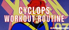 the title for cyclops workout routine, featuring an image of a woman with red hair