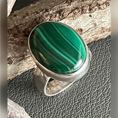 Introducing Stunning 925 Sterling Silver Malachite Rings In Sizes 6 Product Detail: Product: Ring Gemstone Used: Natural Malachite Gemstone Shape: Oval (20mm*10mm) Size: Us 6 Metal: 925 Sterling Silver Total Weight: 7.56gms Malachite Ring, Malachite Rings, Nail Ring, Gold Statement Ring, 6 Rings, Ring Gemstone, Toe Rings, Black Rings, Womens Jewelry Rings