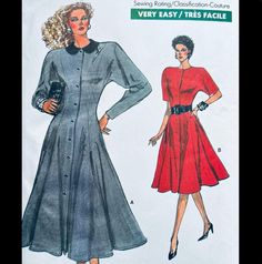 a women's dress and jacket sewing pattern