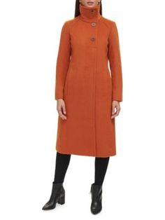 Buy Kenneth Cole Melton Wool Blend Peacoat on SALE at Saks OFF 5TH. Shop our collection of Kenneth Cole Wool & Cashmere at up to 70% OFF! Orange Wool Coat, New York Walking, Orange Fits, Cool Coats, Wool Coat Women, Quilted Coat, Wool Blend Coat, Color Stone, Comfort Style