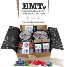 "Our EMT Gift make a great personalized gift for the medical professionals in your life who deserve  something special. We use the highest quality ingredients to create you a quantity, one-of-kind, unique handcrafted gift. This EMT pampering self care gift box will  encourage our medical heros to kick back, relax, and take time to rejuvenate. This Emergency Medical Technician Gift Box is just perfect to help her celebrate and relax!  Choose your gift bundle: (see ingredient details below)  ⭐BASIC 4PC gift includes: 1 Vegan Handcrafted Soap Bar (5oz bar) 1 Scented Soy Candle (4oz tin) 2 Lip Balms (.15oz tubes) ⭐⭐STANDARD 5PC gift includes: 1 Vegan Handcrafted Soap Bar (5oz bar) 1 Scented Soy Candle (4oz tin) 1 Sugar Scrub (8oz tub) 2 Lip Balms (.15 tubes) DELUXE 9PC gift includes: 2 Vegan H Blood Orange Margarita, Survival Kit For Teachers, Gift Bundle, Flavored Oils, Sugar Body Scrub, Sugar Body, Retirement Gift, Gift Bundles, Handcrafted Soaps