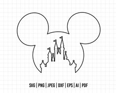 mickey mouse head with the word svg files for cutting and crocheting on it