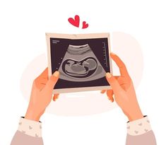 Pregnant Cartoon, Pregnancy Illustration, Baby Ultrasound, Pregnancy Art, Canva Element Keyword, Canva Element, Hands Holding, Mom Art