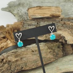 Sterling Silver Dangle Earrings  Blue Kingman Turquoise Elegant Turquoise Heart Earrings, Turquoise Earrings For Anniversary, Turquoise Earrings For Anniversary With Pierced Ears, Turquoise Pierced Earrings For Anniversary, Turquoise Dangle Earrings For Anniversary, Turquoise Dangle Earrings, Turquoise Earrings Dangle, Silver Dangle Earrings, Sterling Silver Dangle Earrings