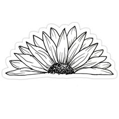 a black and white drawing of a flower