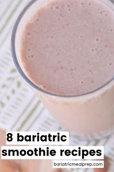 Gastric Bypass Smoothie Recipes, Bariatric Recipes Sleeve Meals Healthy Snacks, Bariatric Protein Smoothie Recipes, Bariatric Asian Recipes, Gastric Bypass Protein Shake Recipes, Baratic Soft Foods, High Protein Low Sugar Smoothies, Bariatric Shake Recipes, Bariatric Dinner Recipes High Protein Low Carb