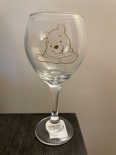 Winnie the Pooh Face Wine Glass. Hand wash only. Belle Wine Glass Disney, Beer Glasses Vinyl Disney, Winnie The Pooh Face, Wine Glasses, Winnie The Pooh, Wine Glass, Art Collection, Display Homes, Hand Wash