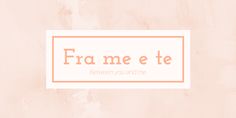 the words fra me ete between you and me are in orange on a pink background