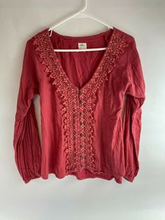 O'Neill Embroidered Lace Cardigan Womens Size Small Red Button Down Good used condition Size: Small Questions are welcomed Color may vary slightly due to lighting Please Review all photos before purchasing Thanks for stopping by FREE Return! Red Cotton V-neck Cardigan, Lace Cardigan, Red Button, Embroidered Lace, Cardigans For Women, Tunic Tops, Long Sleeve Blouse, Womens Sizes, V Neck