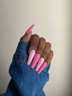 Martini Nails, Matte Pink Nails, Handmade Nails, Nails Valentines, Gel Acrylic Nails, Nails Press, Cute Summer Nails, Dinner Easy, Coffin Nails Long